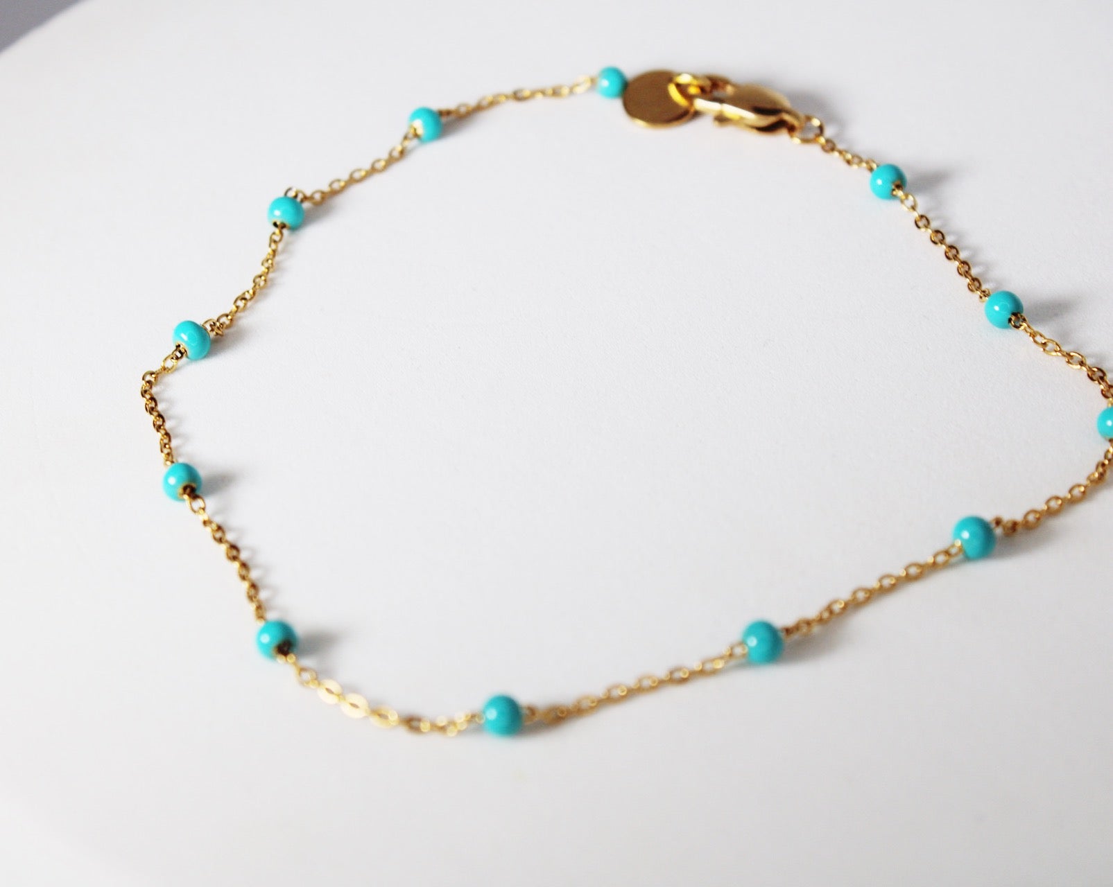 Chaîne de cheville boule turquoise