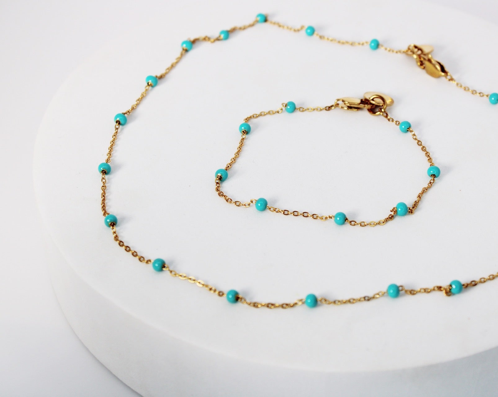 Ensemble petite boule turquoise