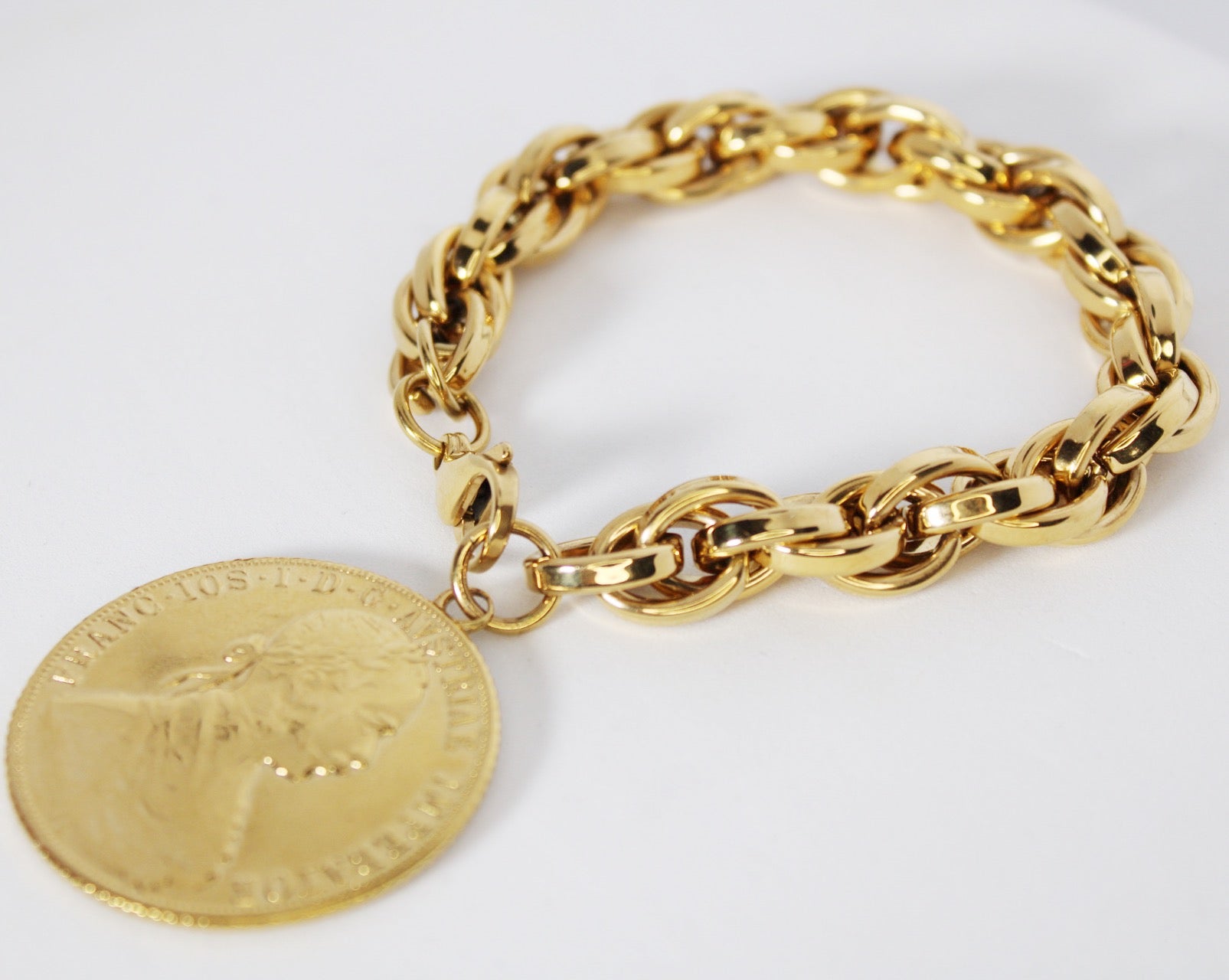 Bracelet Palmier grosse maille autrichienne