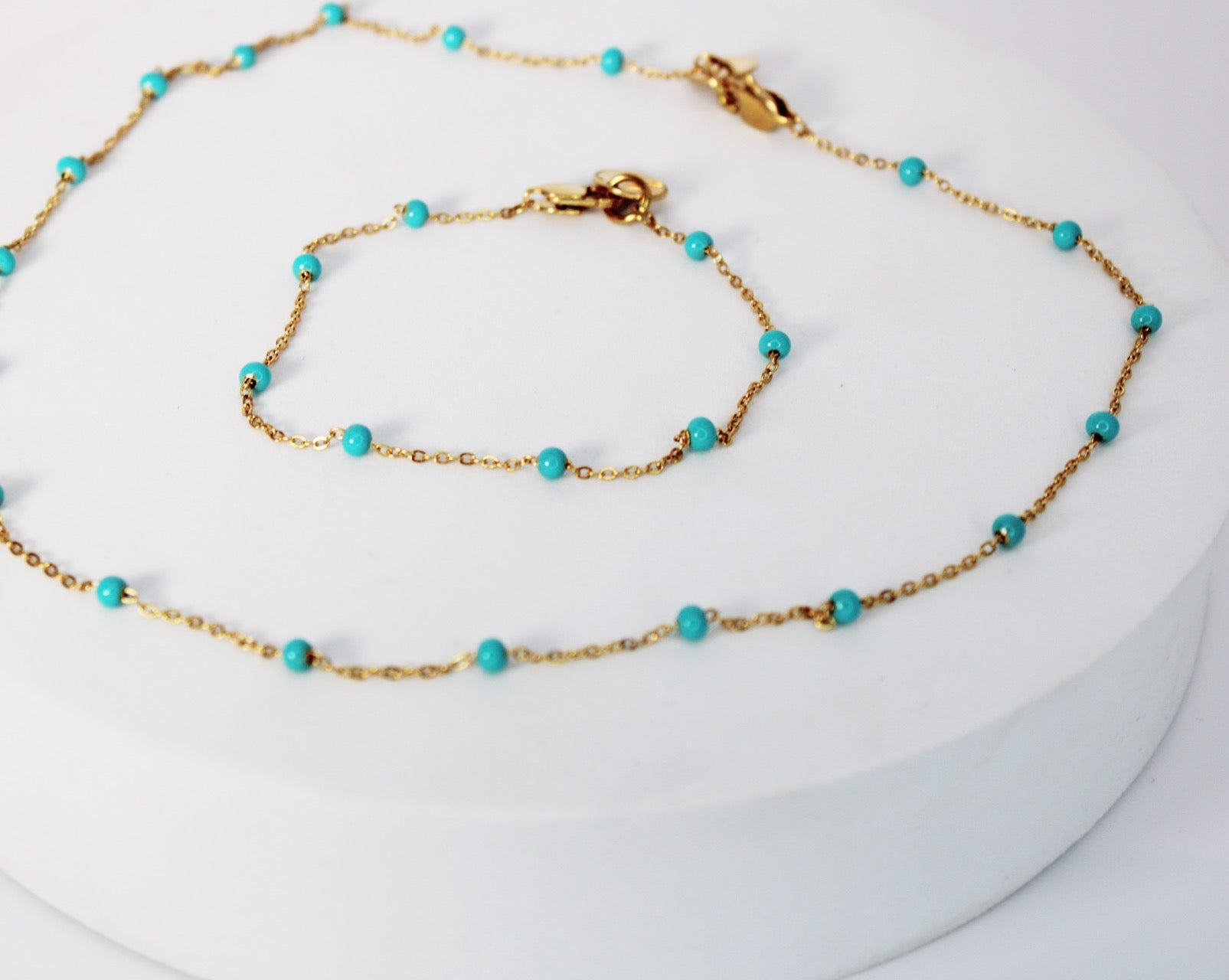 Ensemble petite boule turquoise