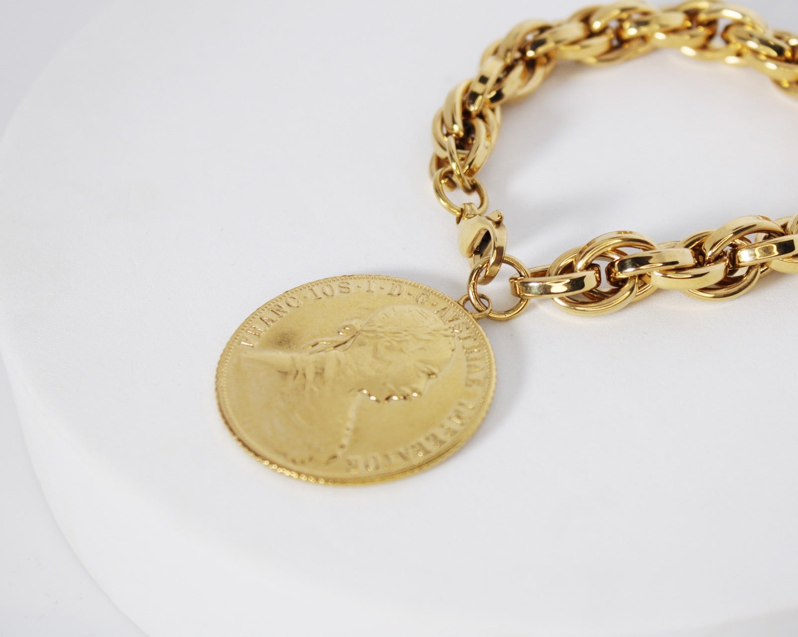 Bracelet Palmier grosse maille autrichienne